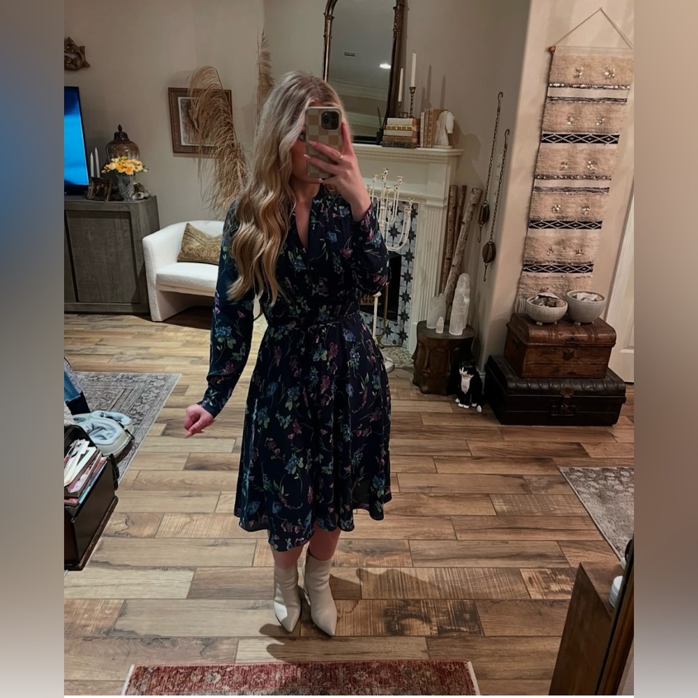Nanette lepore blue floral dress size small